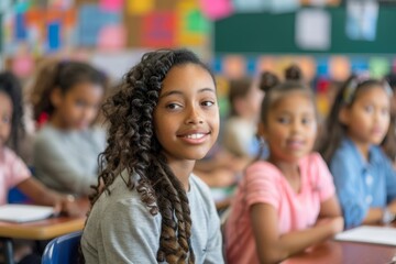 Obraz premium Diverse Classroom Setting Highlighting Education’s Role in Population Growth Management – Perfect for Educational Campaigns and Posters