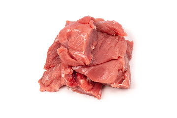 Raw pork tenderloin isolated on a white background.  Fresh meat.