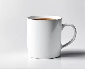 Obraz premium white glass mug mockup on white background