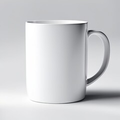 white glass mug mockup on white background
