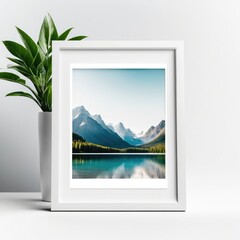 white polaroit frame mockup isolated on white background