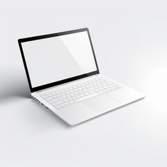 white screen laptop mockup isolated on white background.