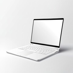 white screen laptop mockup isolated on white background.