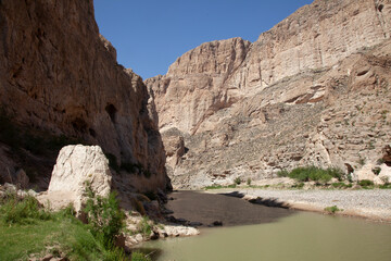 The Rio Grande flows through the breathtaking southwest canyons of Big Bend National Park