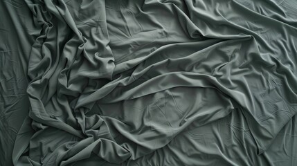 Obraz premium Elevated perspective image of disheveled bedding on a cozy bed