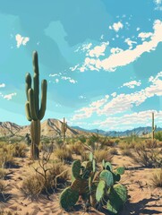 Arizona desert landscape background. ai generative hyper realistic 