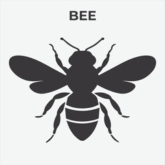 A Distinctive Bee Silhouette for Multi-Format Design Projects. Vector Illustration