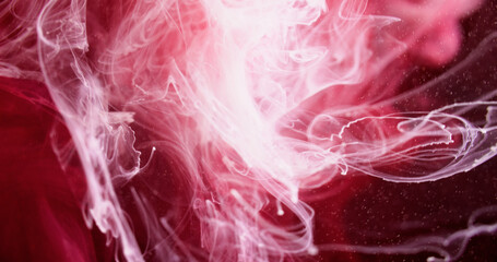 Vapor wave. Mist cloud. Blur pink red white color glowing ethereal haze particles texture paint mix floating abstract art background.