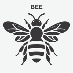 A Distinctive Bee Silhouette for Multi-Format Design Projects. Vector Illustration