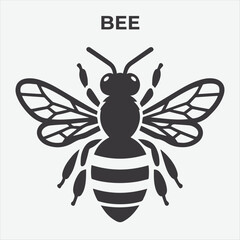 A Clear and Bold Bee Silhouette for Versatile Applications. Vector Illustration