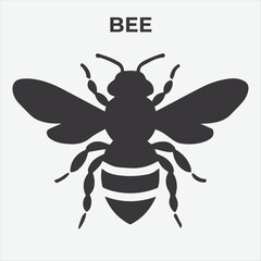 A Clear and Bold Bee Silhouette for Versatile Applications. Vector Illustration