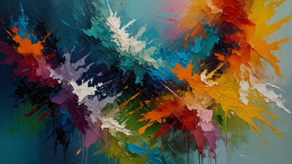 multicolourd texture painting  Abstract art background  oil on canvas  Concept of the modern school of art
