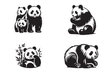 set of panda bears