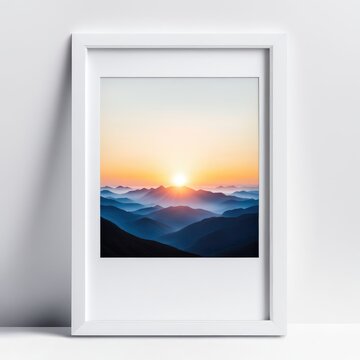 white polaroit frame mockup isolated on white background