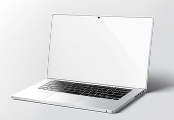 white screen laptop mockup isolated on white background.