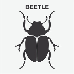 A Distinctive Beetle Silhouette for Multi-Format Design Projects. Vector Illustration