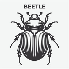 A Distinctive Beetle Silhouette for Multi-Format Design Projects. Vector Illustration