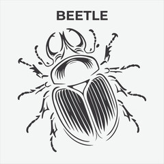 A Distinctive Beetle Silhouette for Multi-Format Design Projects. Vector Illustration