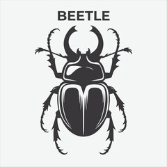 A Distinctive Beetle Silhouette for Multi-Format Design Projects. Vector Illustration