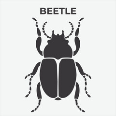 A Clear and Bold Beetle Silhouette for Versatile Applications. Vector Illustration
