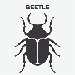 A Clear and Bold Beetle Silhouette for Versatile Applications. Vector Illustration