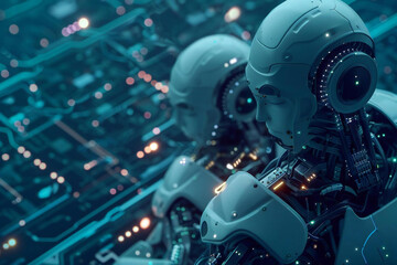 Innovative top view of virtual industry automation