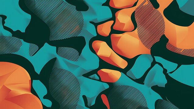 4K Abstract teal and orange colored background wallpaper