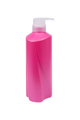 Plastic bottles for containing shower cream, shampoo, hair conditioner, and body cleanser isolated...