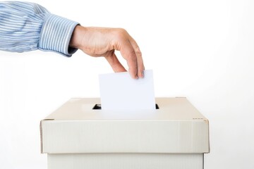 A hand voting in a ballot box