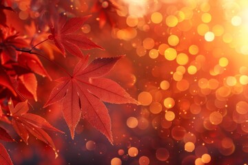 Fototapeta premium A tree-bound red leaf