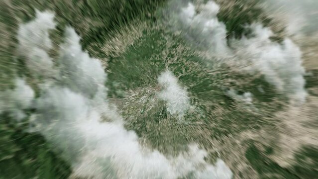 Zooming on Florence, Italy. Earth zoom in from outer space to city. The animation continues by zoom out through clouds and atmosphere into space. View of the Earth at night. Images from NASA. 4K