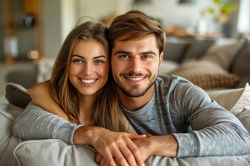 Fototapeta premium Smiling posing couch picture