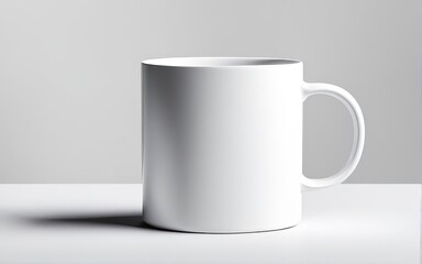 Obraz premium white glass mug mockup on white background