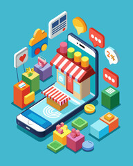 Obraz premium market icon social simbol concept