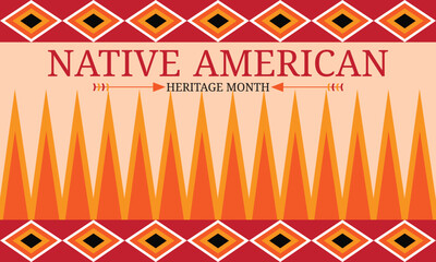 Native American Heritage Month. Native American Day Background Design. Suitable to use on Native American day event on United States of America.