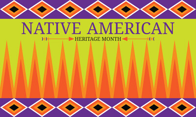 Native American Heritage Month. Native American Day Background Design. Suitable to use on Native American day event on United States of America.