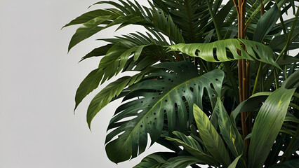 Tropical foliage PNG: Vibrant jungle leaves and lush bushes, perfect for adding a touch of exotic flair to your designs