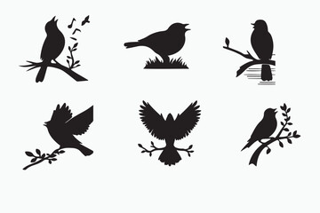 Fototapeta premium Bird silhouette vector illustration