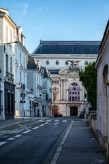 Tours street view, city on Central Loire valley, visiting on castles of Loire valley, France