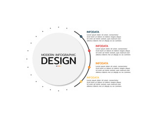 Modern main idea design for infographics. Business concept with 4 options, processes, circle. Vector illustration.