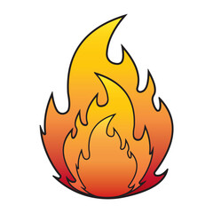Fire and flames icon, vector. Campfire symbol. Fire icon, silhouette. Bonfire vector, icon, logo design on white background. Vector illustration of bonfire, campfire,