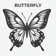 A Distinctive Butterfly Silhouette for Multi-Format Design Projects. Vector Illustration