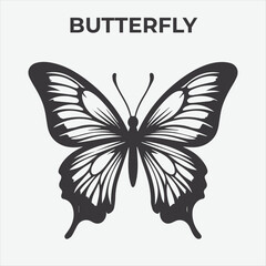 A Distinctive Butterfly Silhouette for Multi-Format Design Projects. Vector Illustration
