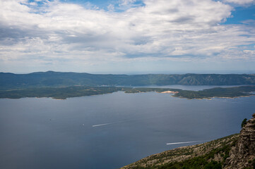 View of Hvar Island from the peak of Vidova Gora, Brac Island, Croatia