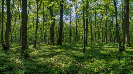 Sunlit Forest Landscape