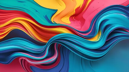 Obraz premium abstract colorful background with moving liquid paint mix wallpaper background