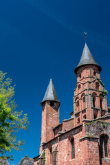Fototapeta premium Collonges-la-Rouge village, one of the most beautiful villages in France with houses made from red stones, tourists destination in Dordogne