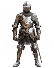 Fototapeta premium Armor Design. Medieval Knight Suit of Armoring and Protection in Antique Steel Metal, Mediaeval Armour