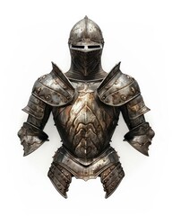 Armor Design. Medieval Knight Suit of Protection in Ancient Steel Metal Armour