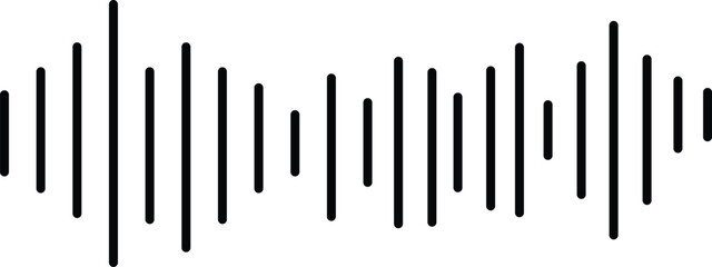 Radio Wave icon. Monochrome simple sound wave on transparent background. Vector sound wave icon. Music player sound bar. Record interface. Equalizer icon with soundwave line. used for mobile phone.